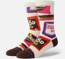 NWT Stance Wonka Bars Willy Wonka Chocolate Factory Crew Socks Men's Large 9-13