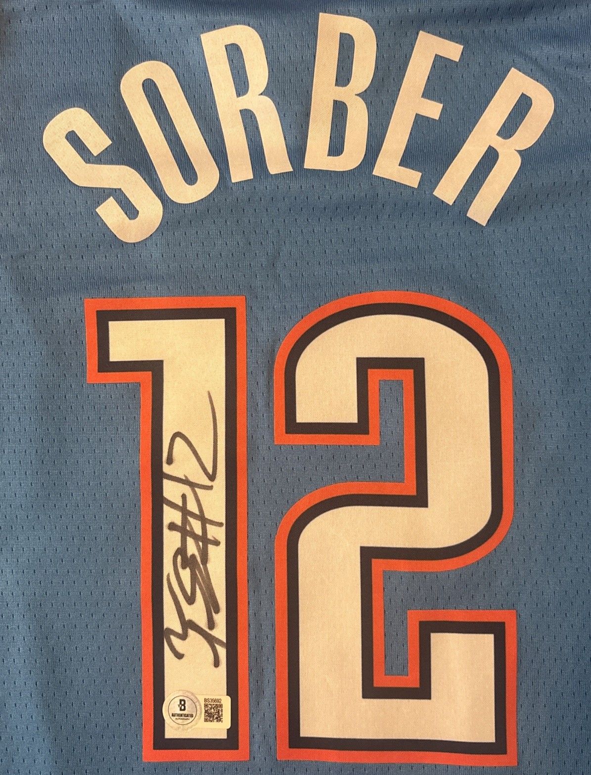 Thomas Sorber Autographed Signed Oklahoma City Thunder Jersey Beckett COA 