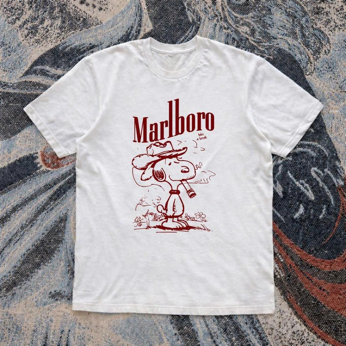 Vintage Marlboro White Cotton T Shirt Red Logo Graphic Tee Retro