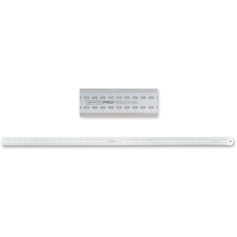Axminster Professional Stainless Steel Metric Rule - 1,000mm