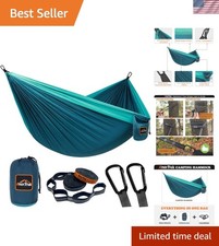 Camping Hammock, Super Lightweight Portable Parachute Hammock with Two Tree S...