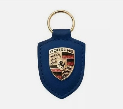 1x porsch 911 Boxster Cayenne Leather Key Ring Key Chain Crested Dark ...