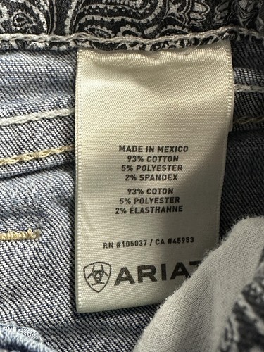 Ariat Real Denim Jeans Girls 7 Blue Bootcut Embroidered Pockets Western Style - Picture 3 of 15