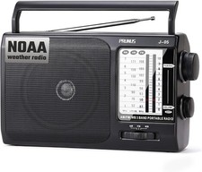 NOAA Weather AM FM Portable Radio with Best Reception, Transistor Black