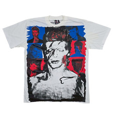 Vintage 90 David Bowie Collage AOP Neo Expressionism Shirt Single Stitch Reprint