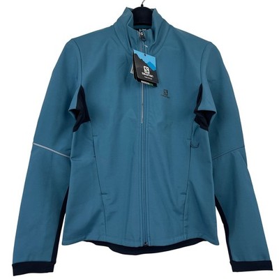 NEW Salomon Agile Softshell Jacket Womens M AdvancedSkin Shield Blue $140
