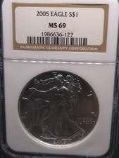 2005 American Silver Eagle – NGC MS69–Legacy BU with Rising Market Appeal