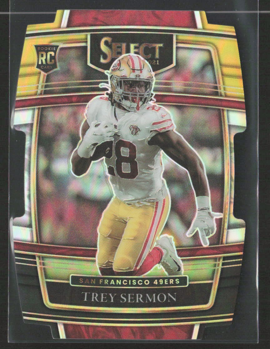 Trey Sermon 2021 Panini Select #68 Black and Gold Prizm Die Cut