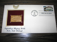 2001 Legendary Playing Fields Forbes Field Pittsburgh Golden Cover Stamp Replica