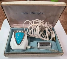 Lady Remington Electric Razor Shaver Complete Set Atomic Star Vintage MCM