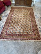 Large Indian Block Printed Rug. Handmade In Good Condition. 232 x 152 Cm Size