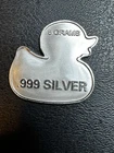 5 Grams .999 Fine Silver In Duck ShapeArt Round