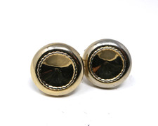 Vintage SWANK Gold Tone Round Dish Rope Detail Cufflink Cuff Link Set EUC