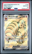Pokémon Ninetales EX TCG Full Art Rare Card 186/165 Scarlet & Violet 151 PSA 10