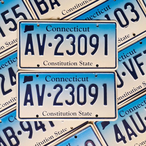 Connecticut License Plate Pair 🔥FREE📬🔥 1 Random Set Of Matching CT Tags