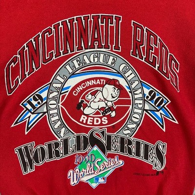 VINTAGE Cincinnati Reds Sweatshirt Mens Small Red 1990 World