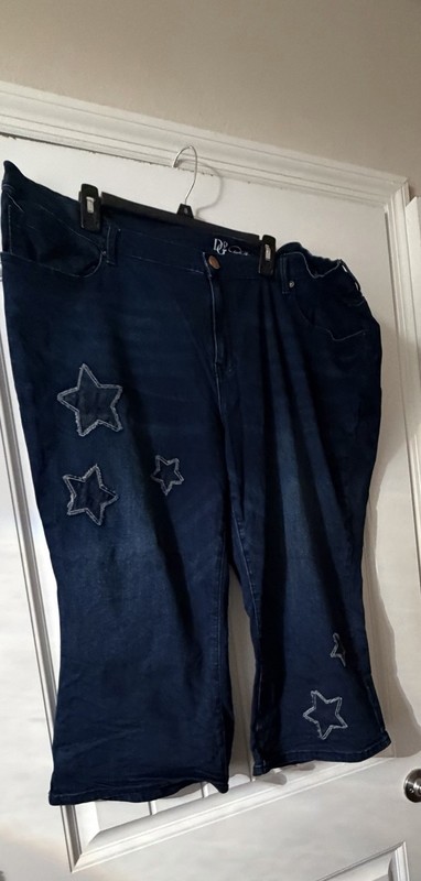 Size 24WP DG2 Diane Gilman Capri Jeans With Stars