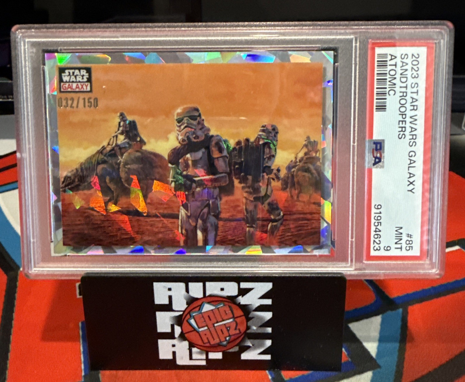 2023 Topps Chrome Star Wars Galaxy Sandtroopers #85 Atomic Refractor /150 PSA 9