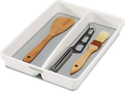 madesmart Premium Antimicrobial Classic Mini Utensil Tray, Mini, PremiumWhite 