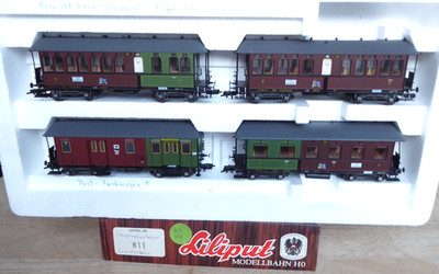Liliput 811 H0 Set 4 x Langenschwalbacher-Personenwagen Nassau/KPEV Epoche 1/2