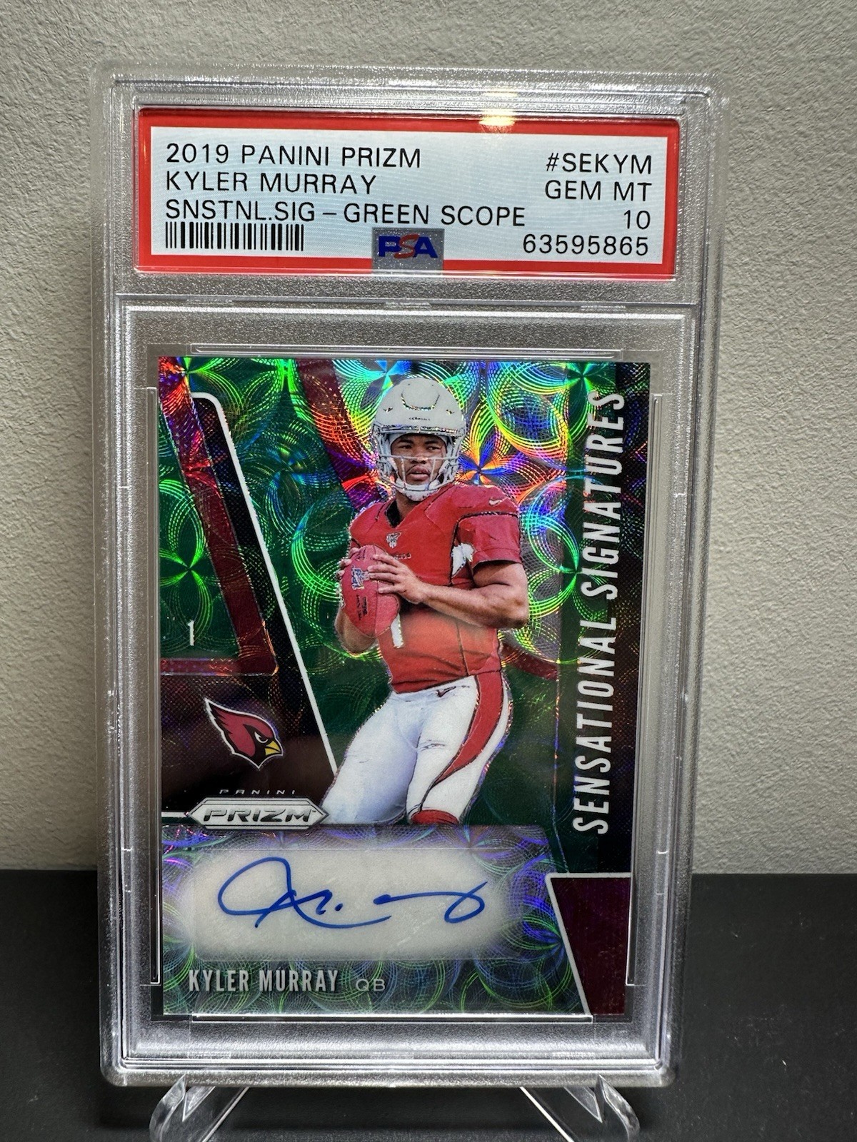 Kyler Murray Panini Prizm Sensational Signatures #SEKYM Green Scope