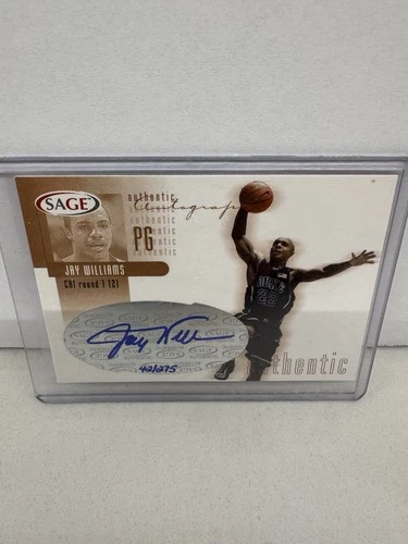 2002 Sage - Authentic Autograph Jay Williams #A34 Bronze /275 (AU, RC)
