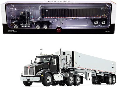 Kenworth T880 Day Cab - East Genesis End Dump Trailer Black 1/50 Diecast Model