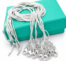 10PCS wholesale 925 sterling solid silver 1MM 16-30inch snake chain necklace