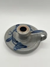 Rowe Pottery Works Candle Stick Holder 1987 Roy Marsden Potter Mark Salt Glaze