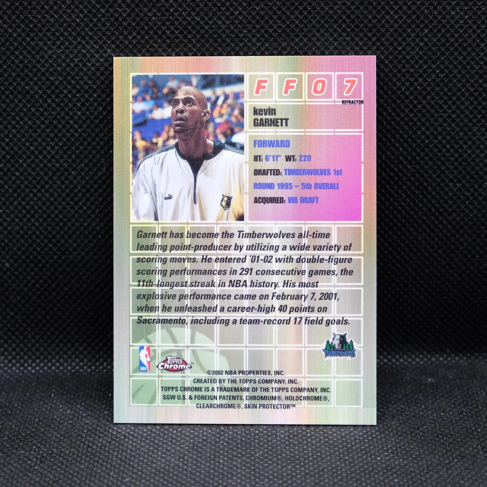 2001-02 Kevin Garnett Topp Chrome Fast & Furious FF07 Refractor - Image 2 of 2