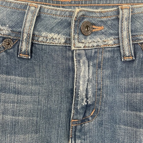 Vintage Guess Premium Blue Wash Front Slit Pleated Denim Jean Knee Skirt SZ 29 - Picture 2 of 17