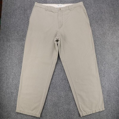 Columbia Mens AM8142 Khaki Cotton Canvas Utility Hiking Pants 38x30 Tan