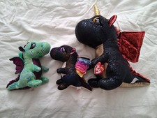 Ty Beanie Babies X3 Plush Toy Dragons Hardly Used