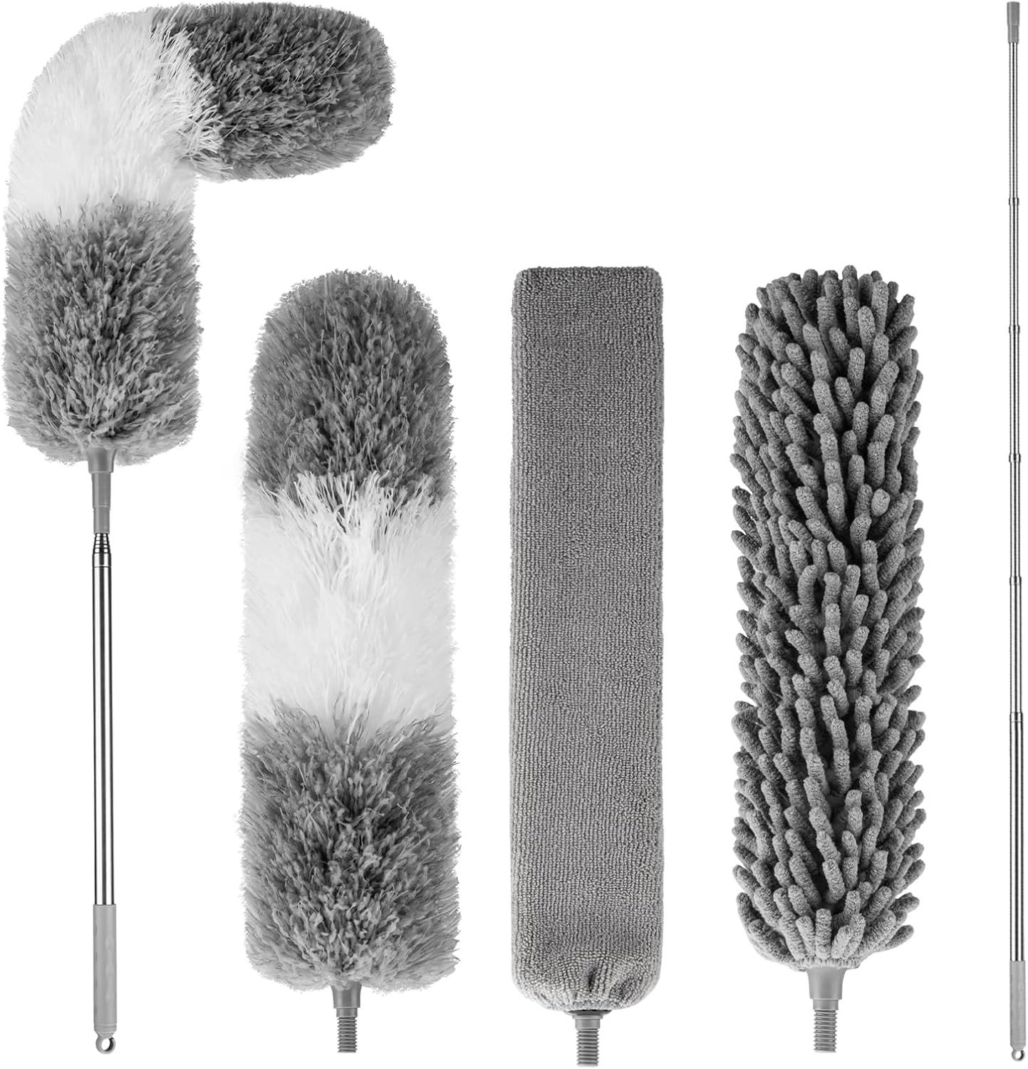 Extendable microfiber duster for ceiling fans.