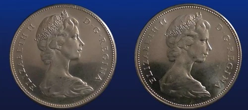 Two 1967 Canada Silver Dollars. 80%. Elizabeth II. Nice Coins.