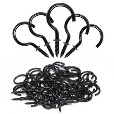 50Pack 11/4 Inch Heavy Duty Screw Hooks, Ceiling Hooks for Hanging Cups  Plant...