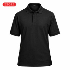 Mens Site Polo T Shirt Short Sleeve With Classic Collar Work Casual (Pack of 2)