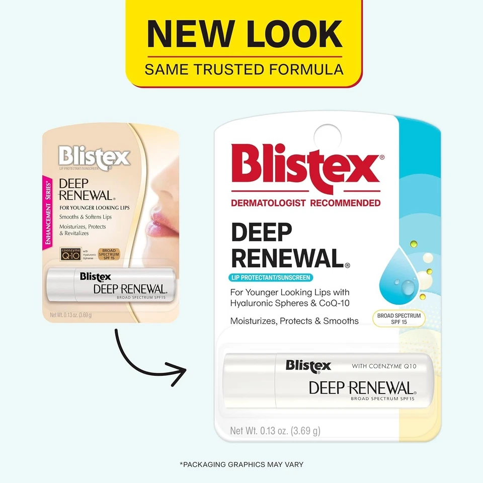 6 Pack Blistex Deep Renewal Lip Protectant, SPF 15 0.13 Oz Each Fast Shipping - Imagem 3 de 4