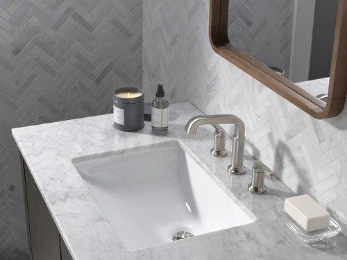 Delta 35589-DST Tetra 1.2 GPM Widespread Bathroom Faucet - Black - Bild 4 von 8