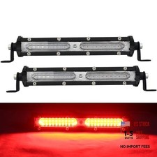 Ultra Slim Single Row LED Offroad Driving Fog Lights Bar Hunting Fishing Red