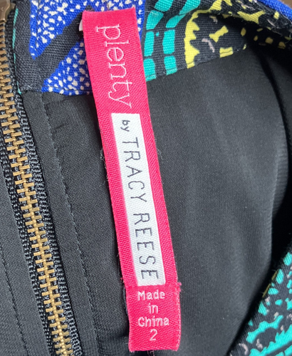 Anthropologie Size 2 Plenty by Tracy Reese Green Blue Tribal New Moon Mini Dress - Picture 5 of 6