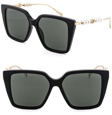 GUCCI GG1967S Gold Black 1967 GG Pearl Logo Oversized Geometric
