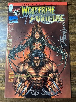 WOLVERINE/ WITCHBLADE #1 Signed By Silvestri, Turner, Wohl, Smith, and D-Tron