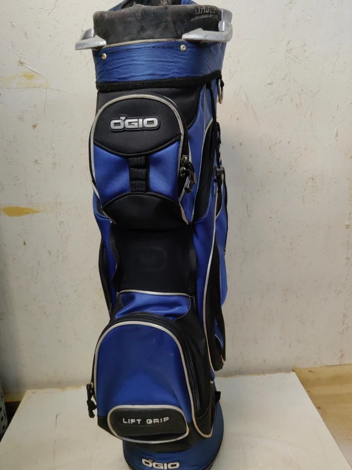 Carro bolsa de golf OGIO azul negro con empuñadura de elevación dividida en 14 vías Foto 3 de 4