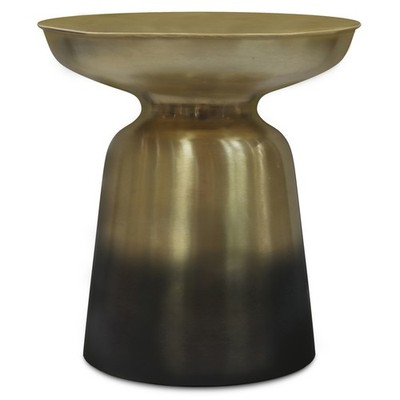 Modern industrial metal emphasis table, black/gold, Ombre iron