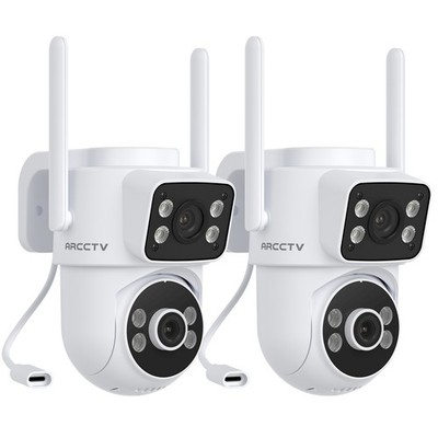 ARCCTV Security Camera System Outdoor Wifi Wireless Dual Lens 4MP HD Home Home
