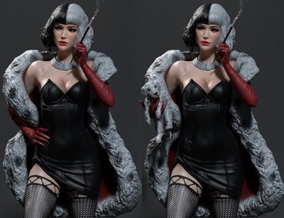 Cruella figure kit - Unpainted 3D printed resin model kit