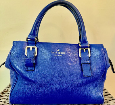 kate spade new york Blue Pebbled Medium Satchel Zip w/ Detachable Strap