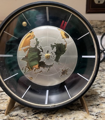 #ad #ad Hansen 1960’s Unique Space Age MCM Electric Clock Spinning Globe Mystery Hands $399.99