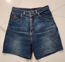 Vintage 80s Sasson High Waist Relaxed Stretch Denim Blue Jean Shorts Women's 8